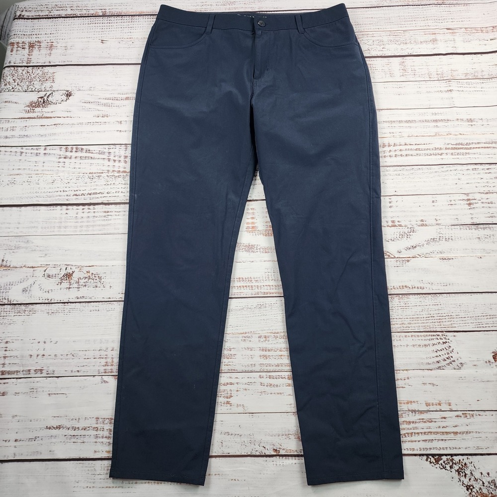 Vuori Meta Pants V430 Men's 36 Navy Blue Athletic Slim Fit Stretch 5 Pocket